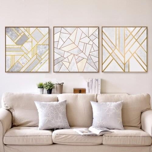 Geometry Abstract Striped Lines Nordic Canvas Painting Home Decor Wall Art DIY Poster Print Office Hotel Backdrop Props Supply