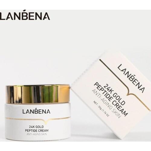 LANBENA 24K Gold Peptide Anti Wrinkle Face Cream Collagen Effective Tighten Minimize Fine Lines Moisturizer Anti Aging Skin Care