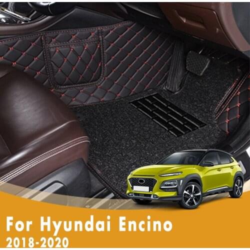 RHD Car Floor Mats For Hyundai Encino 2020 2019 2018 Double Layer Wire Loop Auto Styling Foot Pads Car Accessories Interior Rug