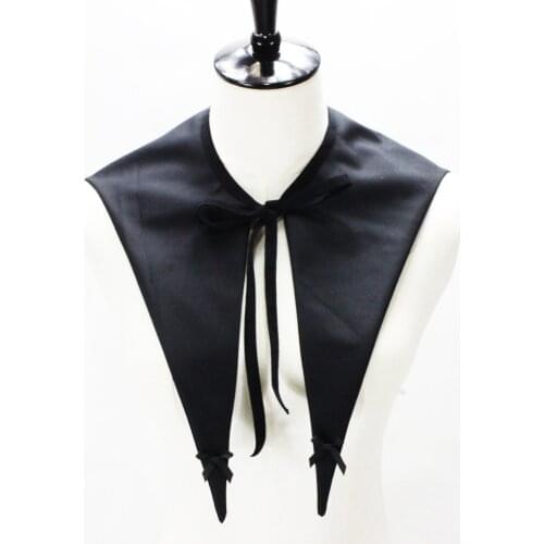 Black Big Lapel Fake Collars for Women Shirt Solid Color False Collars Summer Dress Half Shirt Detachable Collars Nep Kraagie