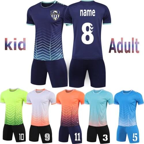 Kids Men Football Jerseys Shorts Football Uniform Soccer Jersey Set girls Soccer Clothes Sets Short Sleeve Custom Soccer Uniform