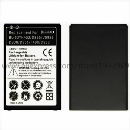 For LG G3 Battery batarya bateria BL53YH BL-53YH REPLACEMENT BATTERY for LG G3 D855 F400S/K/L D830 D850 VS985 D850 battery