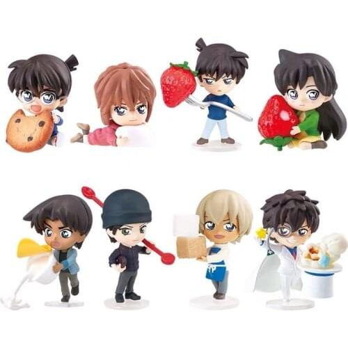 Detective Conan Figures Shinichi Kudo Ran Mouri Heiji Hattori Ai Haibara Bourbon Furuya Rei Akai Shuuichi Model Blind Box Toys