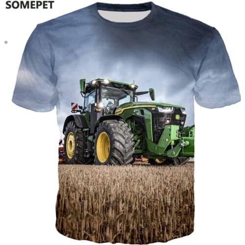 Oversized 3D Print New Car Tractor T shirt Men Hip Hop Ropa Hombre Casual Streetwear Boy T-shirt Man Tshirt Tops Male Clothes