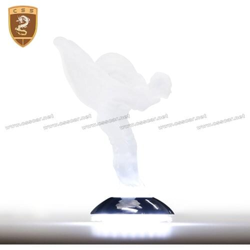 HOT SALE For Rolls-Royce Goddess Logo Emblems White with LED lights PVC electroplating material car trim decoration 00081