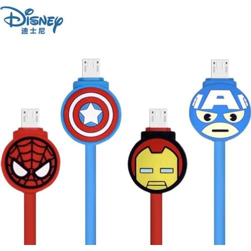 Spider Iron Man Captain America Sheld for Android Mobile Phone USB Charging Cord Micro USB Cable Fast Charge USB Data Cable Line