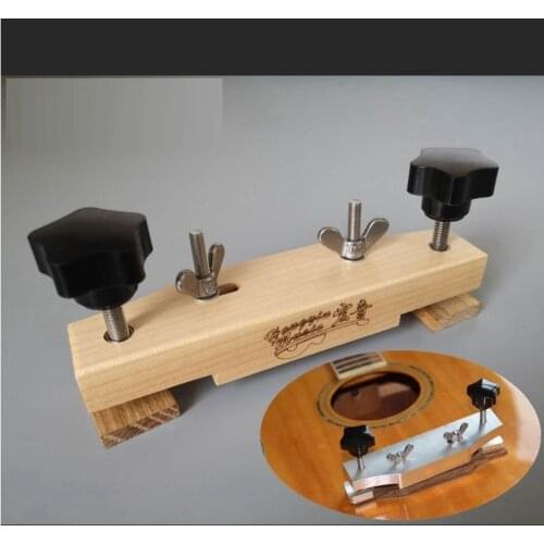 Tooyful Durable Solid Wood Acoustic Guitars Bridge Caul Clamp with Cork Gasket DIY Guitars repair Maintenance kits