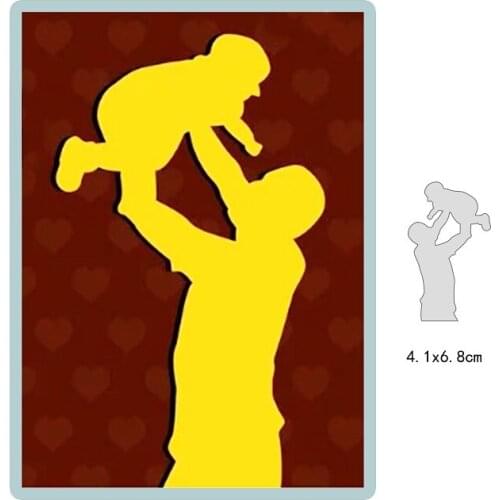 Metal cutting dies cut die mold Dad and baby decoration Scrapbook paper craft knife mould blade punch stencils dies