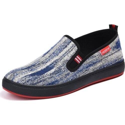 Mens shoes classic cloth shoes spring new casual shoes fashion breathable lazy shoes one pedal wild wear-resistant peas shoes n