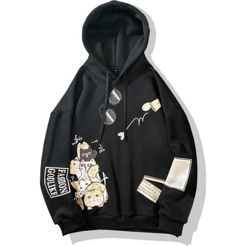 Men Autumn Winter Cotton Cartoon Hoodies Sweatshirts Men Youthful Vitality Loose Fit Hoodies Sweatshirts Men Women