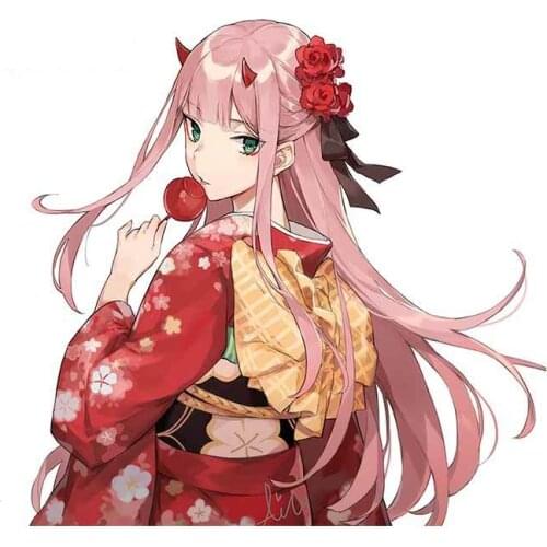 Personality Zero Two Occlusion Scratch Car Stickers DIY Custom Printing Decal Waterproof Anime Decoration Apply To Car Window