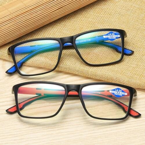 New Reader Ant-blue Light Women Reading Glasses Square Plastic Glasses Frame Men Computer+1.0+1.5.+2.0.2.5.+3.0.+3.5.+4.0