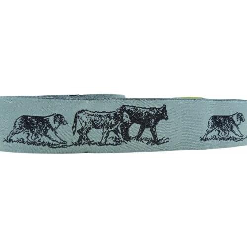 10 Meters 7/8'' 22mm Wide Aussie Shepherd Dog Collar Woven Jacquard Ribbon