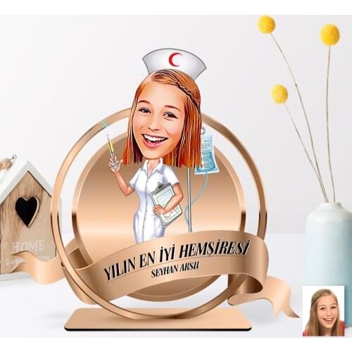 Personalized The Year 'S Best Nurse Caricature OF 3D Wooden Trinket plaque-2 Reliable Quality Cost Effective Gift decoration