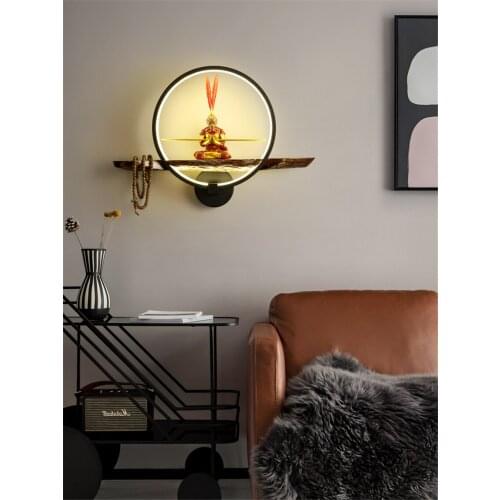 Modern Chinese Style Monkey King Bedside Wall Lamps Living Room Background Art Deco Corridor Aisle Stairs Study LED Wall Lights