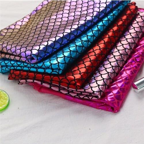 Fish scale bronzing mermaid costume four-sided elastic laser magic color cloth costume stage dress background fabric