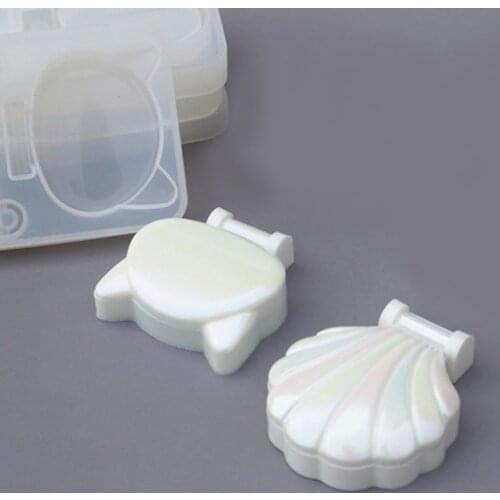 Handmade Cat Folding Mirror Resin Casting Mold Shell Cat Round Makeup Mirror Silicone Mold Epoxy Resin Mold Art Crafts