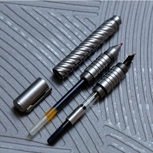 Titanium Alloy Tactical Pen 2 in 1 interchangeable ballpoint pen and fountain pen Self Defense Tools