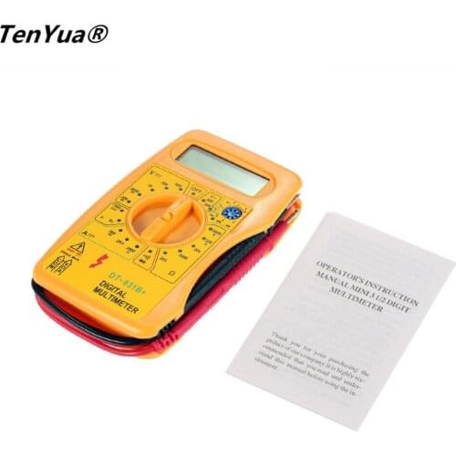 TenYua Digital Mini Multimeter DMM Voltmeter Ammeter Ohmmeter Current Resistance Diode Transistor hFE Tester DT-831B