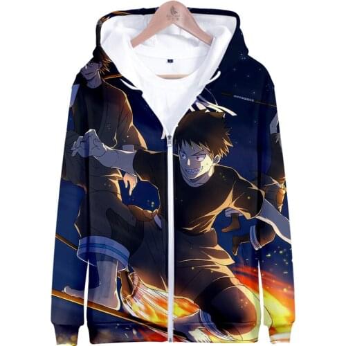 Stranger things Fire fire brigade Anime Unsiex Sweatshirt hoodies men/women 3D Cartoon Pattern Hoodie Tracksuit Zipper Outwear