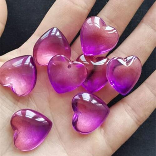 20mm Crystal Glass Heart-Shaped Jewelry, DIY Transparent Loose Beads Pendant Series, Accessory Earrings Necklace Material Kit