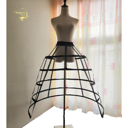 White Black Wedding Hollow Petticoats 5 Hoops for Woman Crinoline Underskirt for Ball Bridal Gown can can para vestido de novia