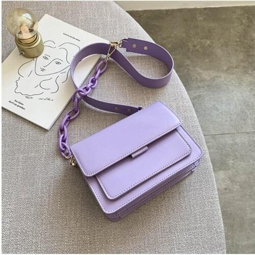 Chain Design New Mini PU Leather Flap Bags For Women 2021 Summer Lady Shoulder Handbag Female Beautiful Fashion Cross Body Bag