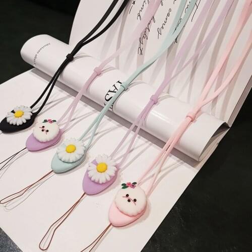 Mobile phone lanyard ring buckle pendant cartoon daisy lanyard pendant silicone detachable pendant key key strap anti-lost