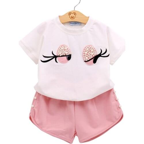 ZWF145 Baby Girl Clothes Girls Clothing Set Pearl Girls Set Lovely Toddler Girl tops + Pants Baby Suit Kids Clothes