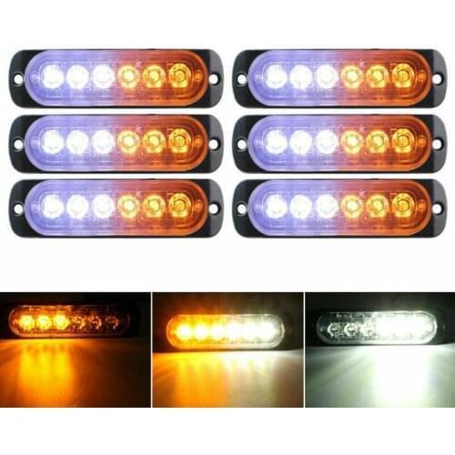 4Pcs LED Car Strobe Warning Light Grill Flashing Breakdown Emergency Light Car Truck Trailer Beacon Lamp Parking Signal Light