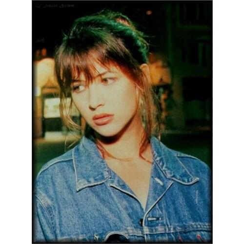 5D DIY Full Round Diamond Painting French Star Sophie Marceau Cross Stitch 3D Embroidery Rhinestone Mosaic Home Decor Art Y1498