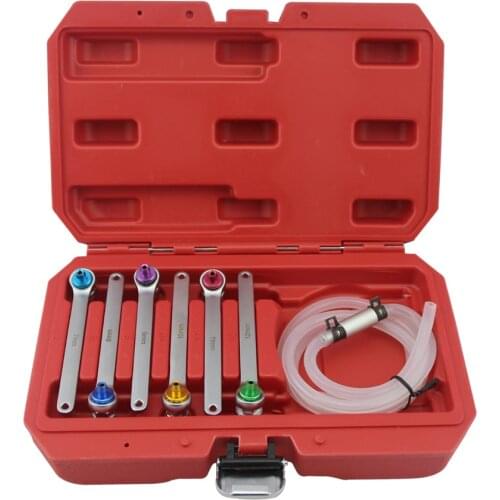 6Pcs Brake Oil Drainer Wrench Oil Bleed Hose Drain 7-12mm Full Range Of Power-free Brake Filter Repair Tool Set