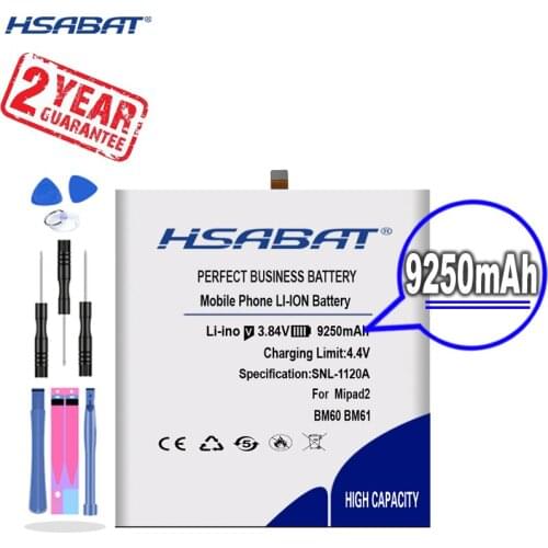 New Arrival [ HSABAT ] 9250mAh BM60 BM61 Battery for Xiaomi Mi Pad 1 Mipad 1 A0101 for Xiaomi Pad 2 Mipad 2 7.9 inch