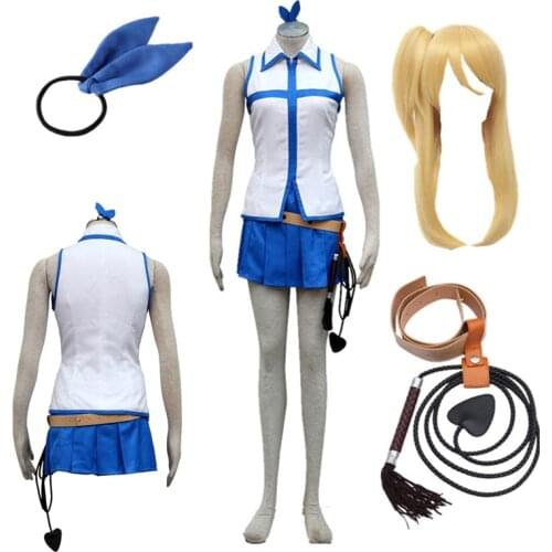 Anime Fairy Tail Lucy Heartfilia Default Uniform Cosplay Costume Party Dress Halloween costumes