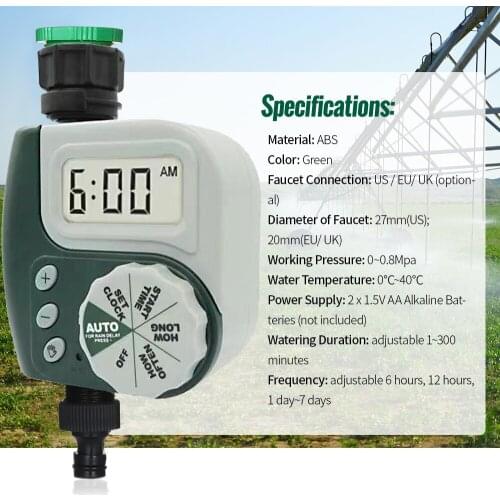 Automatic Water Timer Garden Irrigation Controller 1-Outlet Programmable Hose Faucet Timer Garden Automatic Watering Device