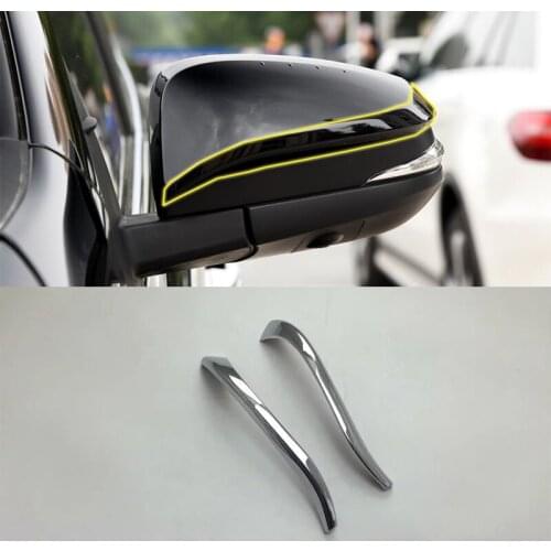 Car Accessories Interior Decoration ABS Chrome Rearview Side Door Mirror Decorative Strip 2pcs For Toyota RAV4 2016 Car Styling