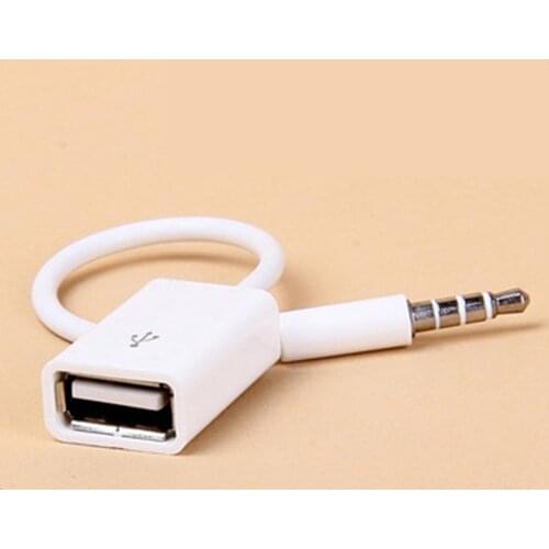 Adeeing Car MP3 3.5mm Male AUX Audio Plug Jack To USB 2.0 Female Converter Cable Headphone Cable high quality PVC for VW SUV r45