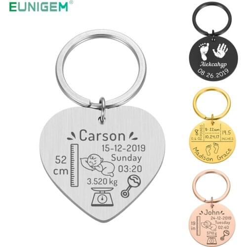 Baby Keychain Customized New Baby Data Statistics Fashion Bag Charm Jewelry New Father & Mother Souvenir Keying Gifts