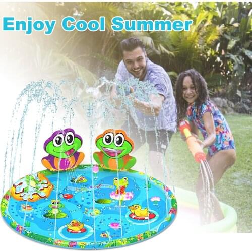 Children Play Water Mat Sprinkler Pad Outdoor Game Toy Lawn Summer Pool Kids Games Fun Spray Water Frog Splash Mat 150cm