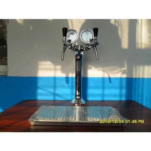 Beer dispenser column with germany type beer faucet and beer labels
