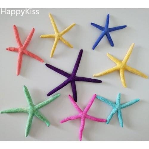5pcs 6-10cm natural Starfish sea Star fish Drapery Hold Great for weddings or party mix color sea Real White Finger fish