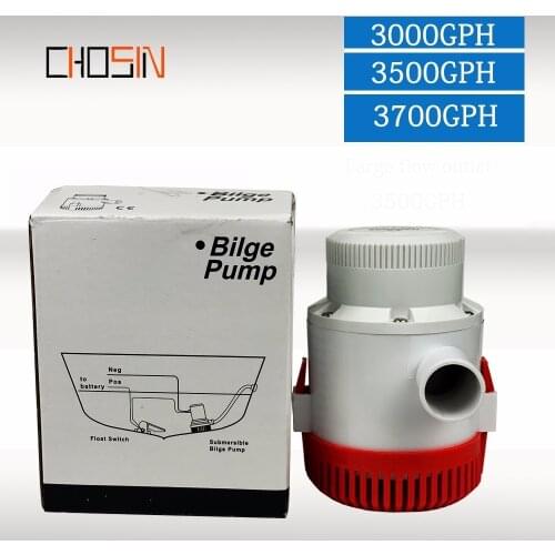 3000/3500/3700gph Large Flow Dc 12v 24v Bilge Pump Electric Water Pump For Boats Accessories Marin Submersible Boat Water Pu