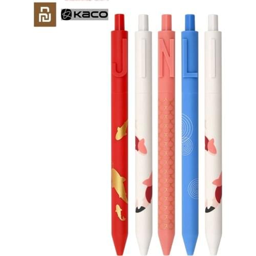 Youpin 5pcs/Pack KACOGREEN NEW kaco Gel Pen JINLI Sign pen Black Refill Smooth Ink Writing Durable Signing Pen For School