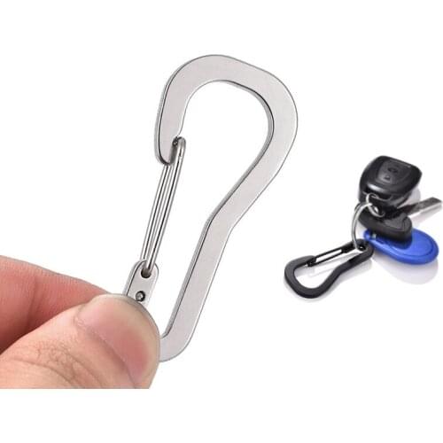 EDC Tool Stainless Steel Keychain Carabiner Clip Snap Hook Keyring Hanging Buckle Car Key chain Holder Outdoor Climbing tools
