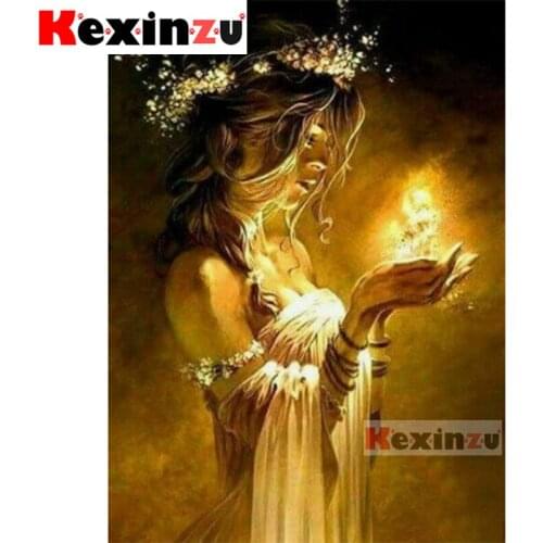 Kexinzu ^@^ 5D DIY Full Square/Round Diamond Painting"Beautiful woman"3D Embroidery handcraft work Cross Stitch Home Decor