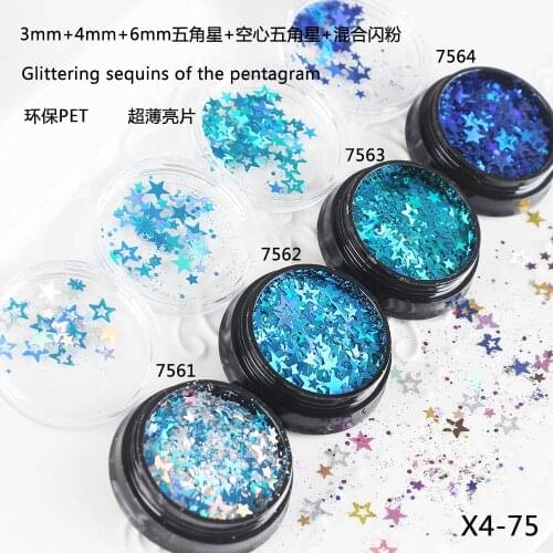 Canned 3 4 6 mm Star UV Epoxy Resin Mold Filling Sequins Makeups DIY Making Jewelry Supplies for jewelry Components Nail art