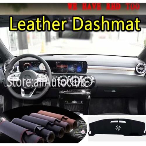 For Mercedes-Benz A-Class A180D A200D A220D A35AMG 2019 2020 Leather Dashmat Dashboard Cover Dash Mat Carpet Custom Car Styling