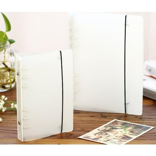 Creative Spiral Notebook Transparent Cover Plastic Clip File Folder Classic Binder Diary Planner Cover A5 A6 stationery