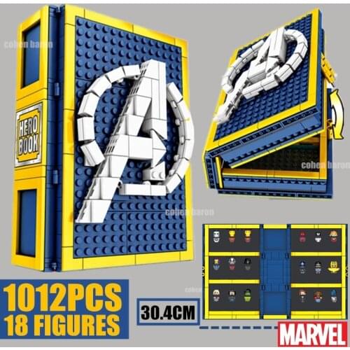 New 1012PCS 18 Figures Avengered Super Ironed Heroes Collection Book Mans Captain Building Blocks Bricks Kid Gift Diy Toy