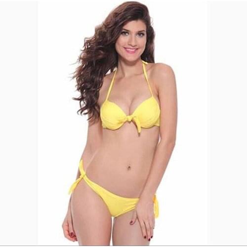 2021 Hot Womens micro bikini suit swimsuit sexy solid color Brazilian swimsuit thong bandage push up beachwear